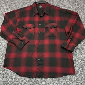 Yago Button Up Shirt Men 4XL Flannel Buffalo Check Collared Long Sleeve